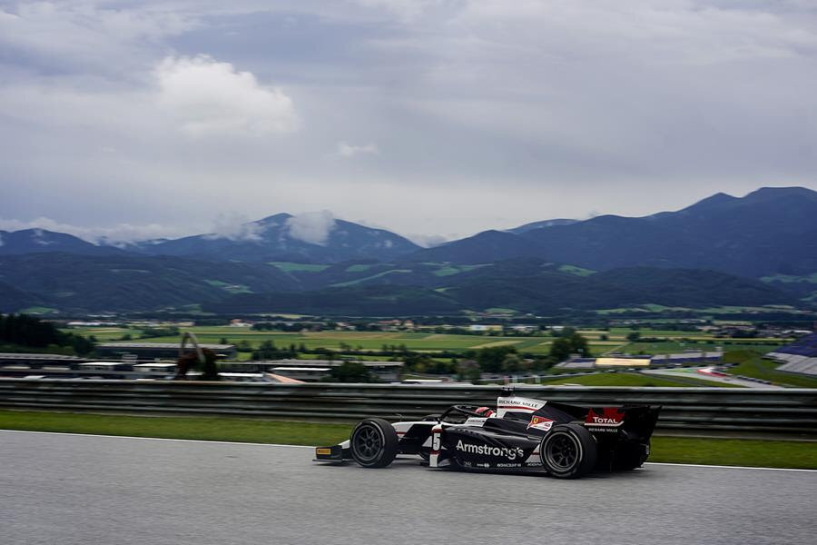 Marcus Armstrong in the Austrian hills during the opening round of the 2020 FIA Formula 2 Championship. (Image: Suplied/Formula Motorsport Limited)