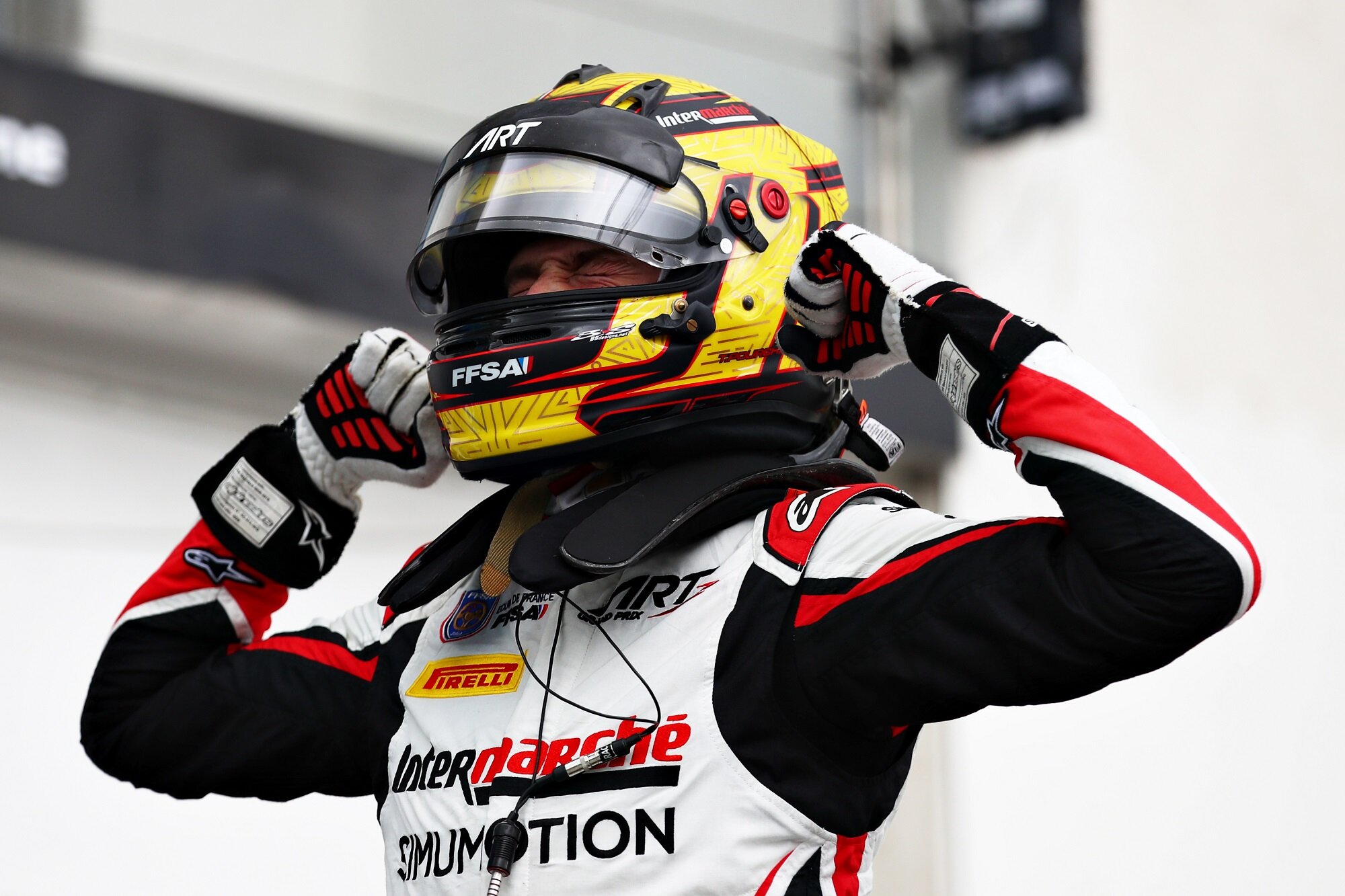 Theo Pourchaire celebrates his second win of the 2020 FIA Formula 3 season. (Image: Supplied/Formula Motorsport Limited)