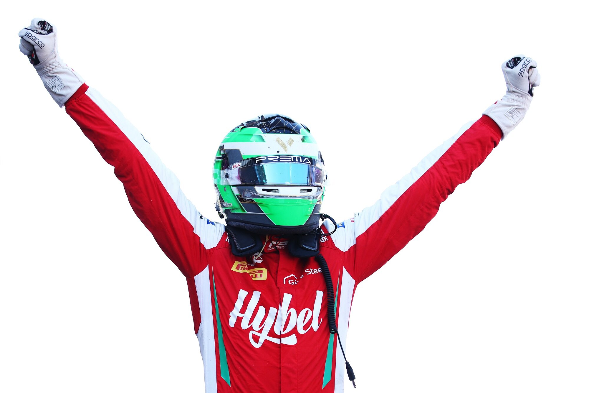 Frederik Vesti celebrates his FIA Formula 3 victory in Mugello. (Image: Supplied/Formula Motorsport Limited)