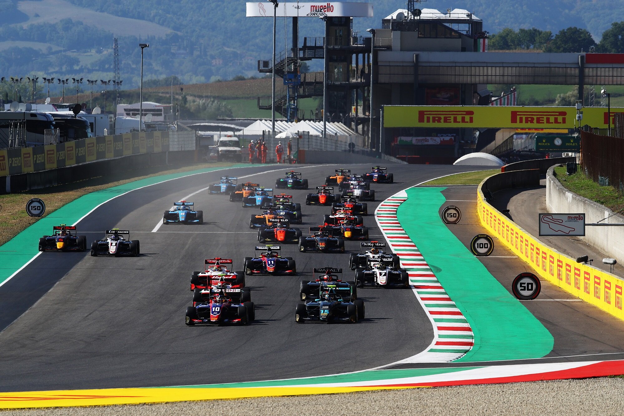 Lirim Zendeli challenges Jake Hughes for the FIA Formula 3 race lead at Mugello. (Image: Supplied/Formula Motorsport Limited)