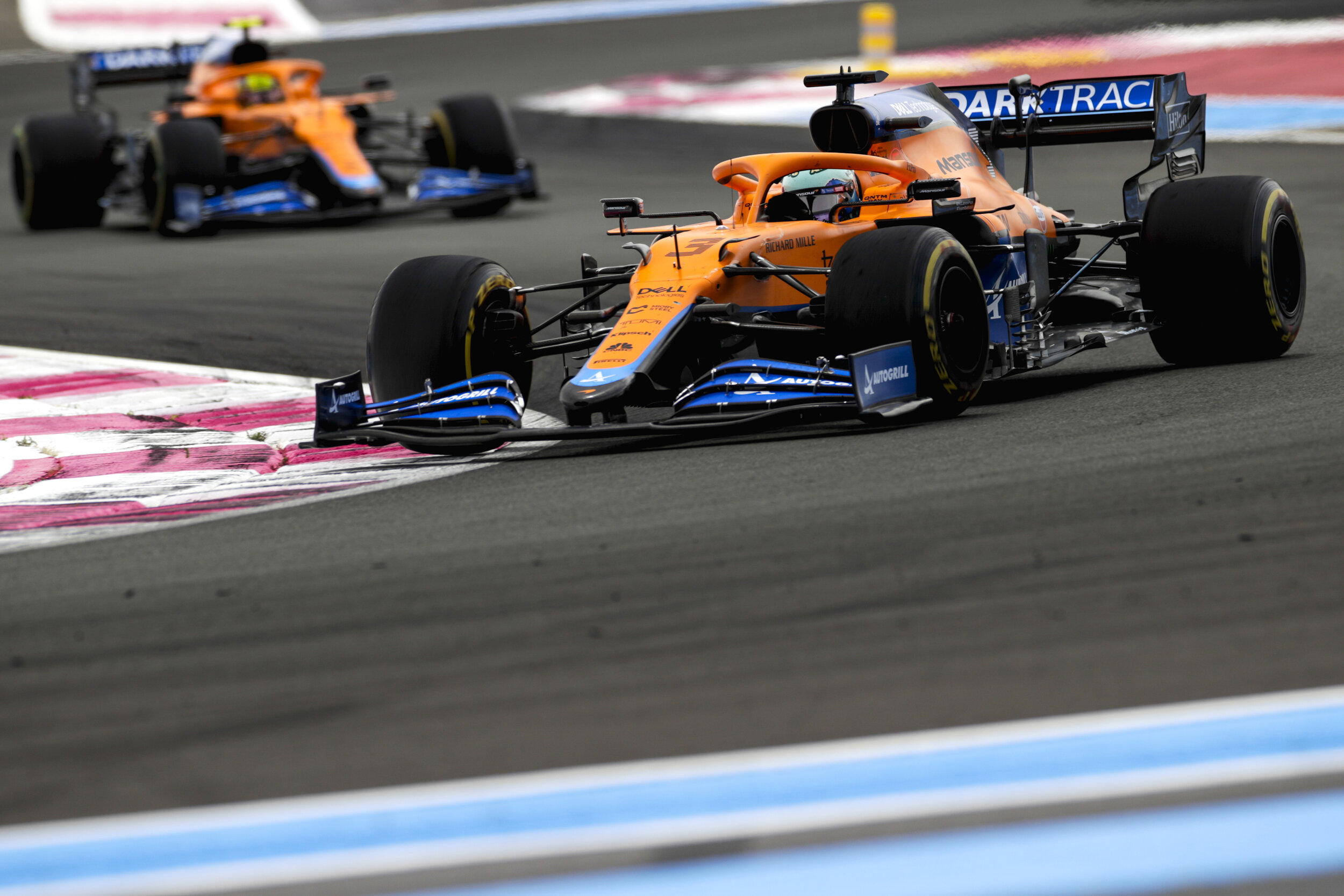 Daniel Ricciardo leads Lando Norris in the early stages of the French Grand Prix. (Supplied)