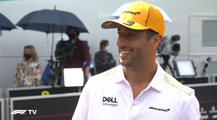 Daniel Ricciardo on Thursday at the Austrian Grand Prix. (F1TV)