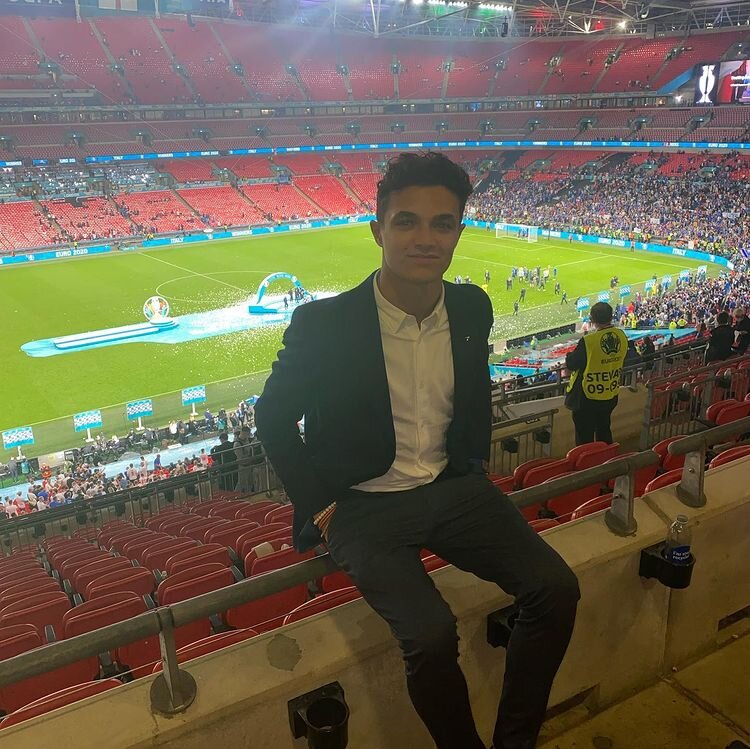 Lando Norris at the EURO 2020 final. (Lando Norris)