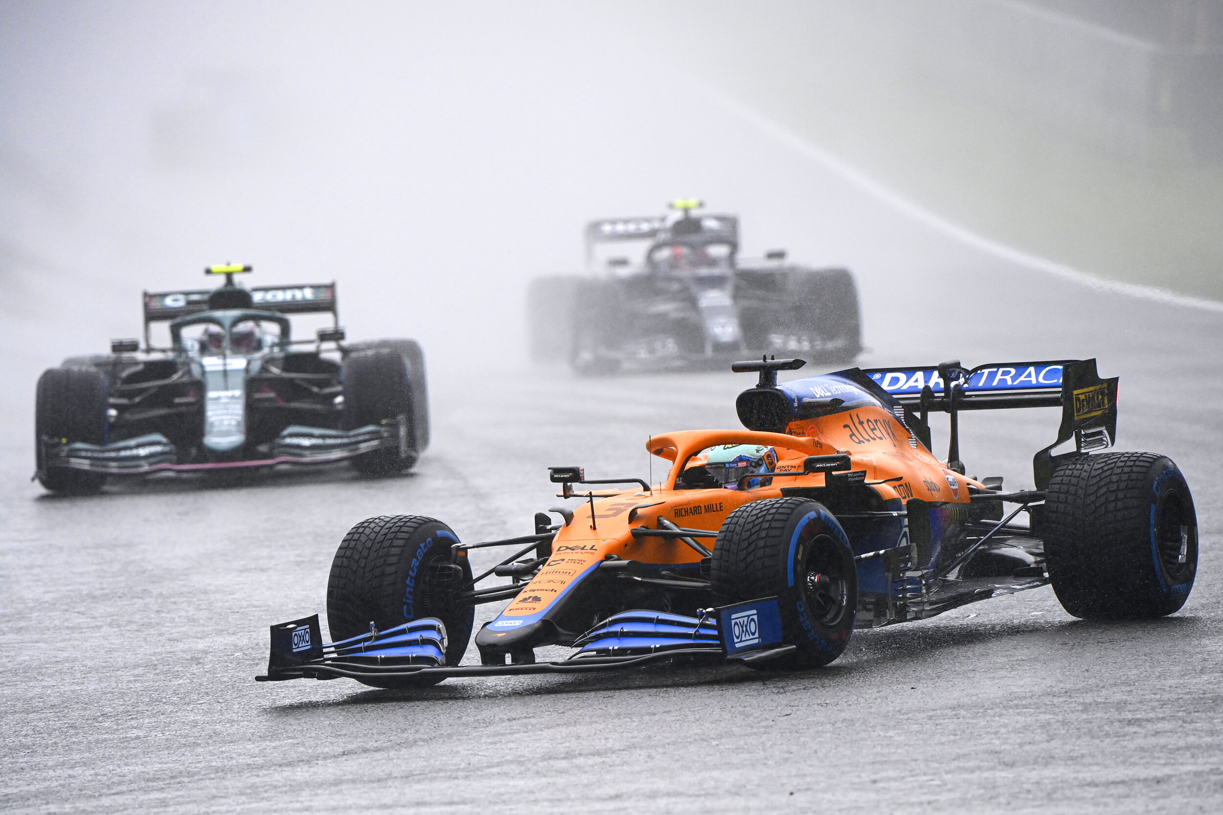 Daniel Ricciardo on-track during one of the many formation laps for the Belgian Grand Prix. (Motorsport Images/McLaren)