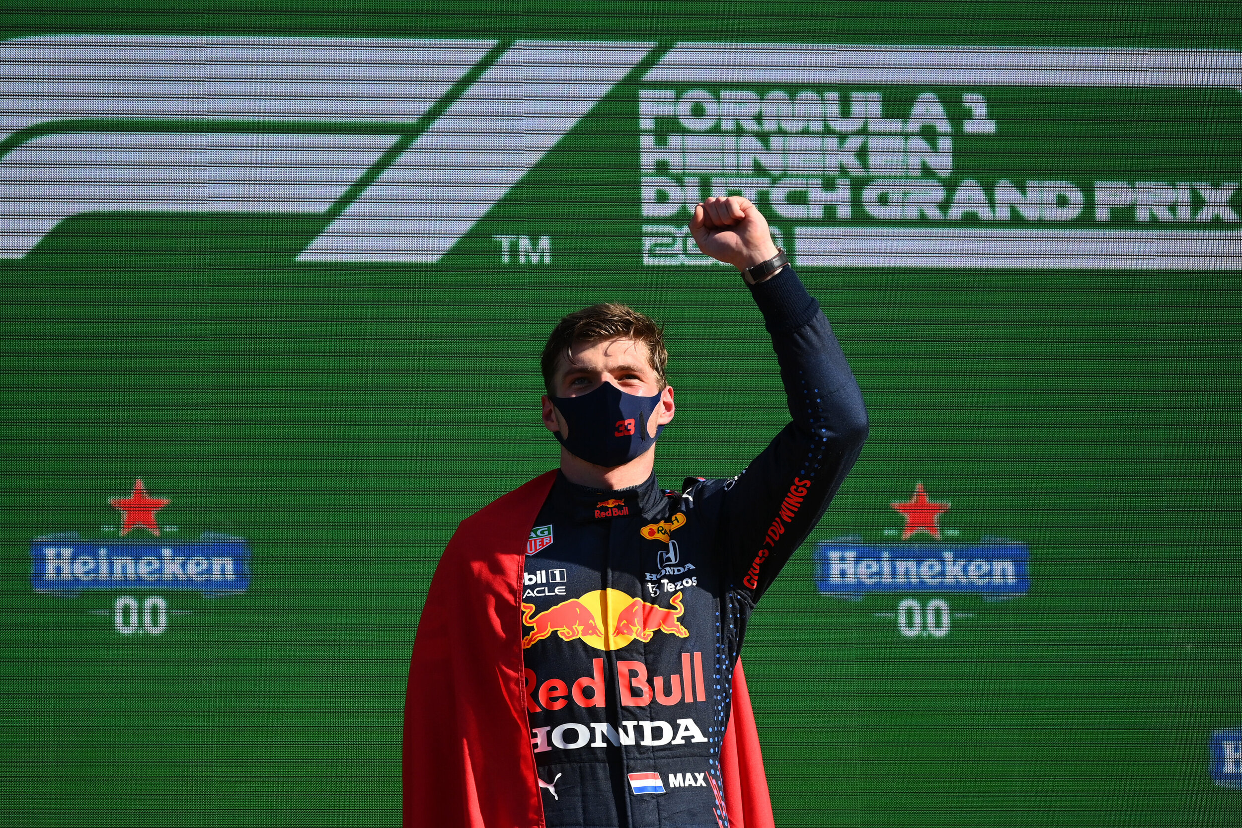 Verstappen celebrates in front of his home crowd. (Getty Images/Red Bull Content Pool)