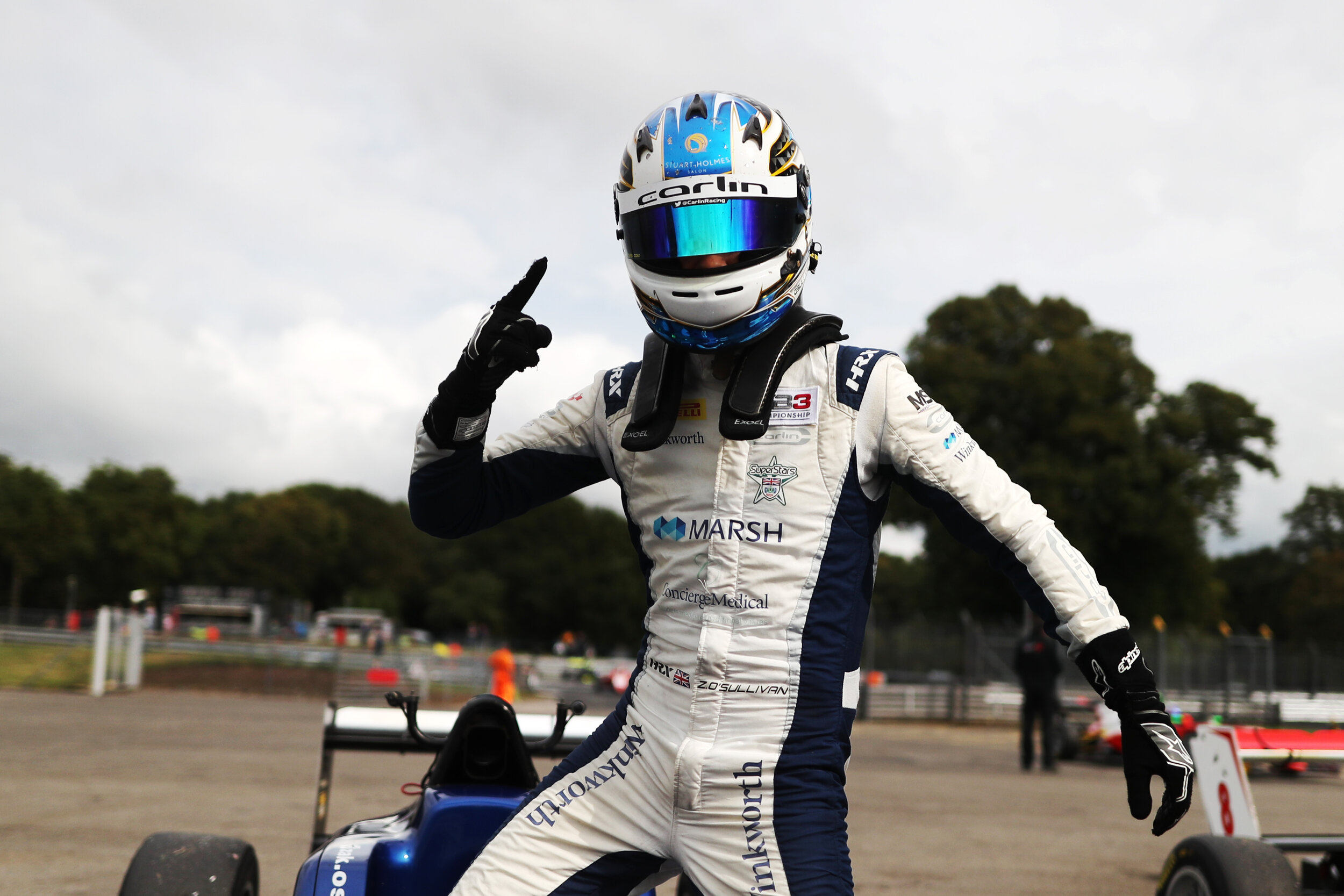 Zak O’Sullivan celebrates his fifth win of the GB3 season. (Jakob Ebrey)