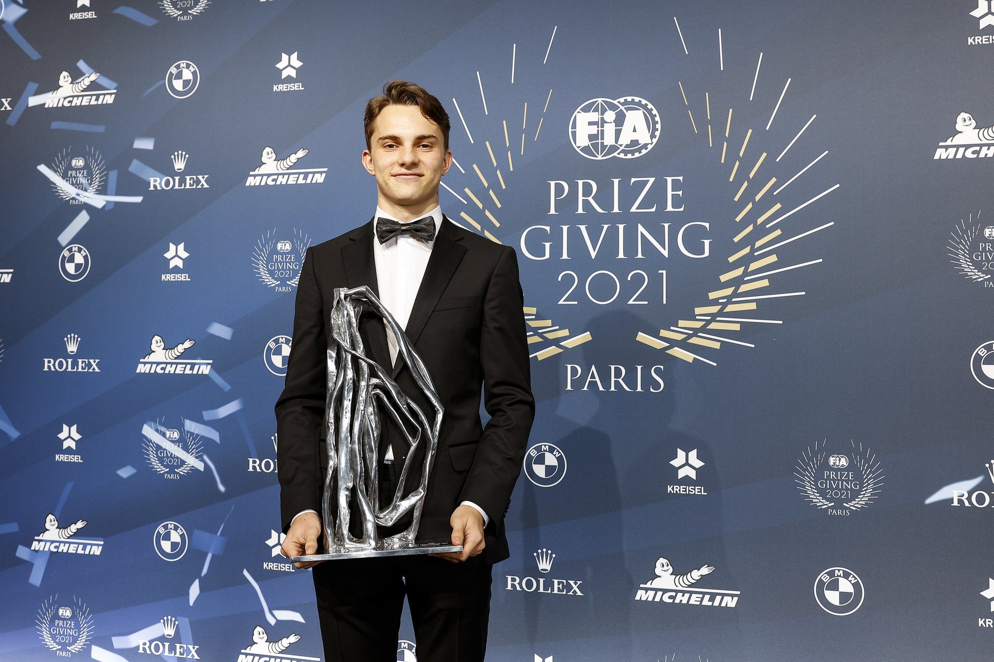 Oscar Piastri was awarded Rookie of the Year at the FIA Prize Giving ceremony in Paris