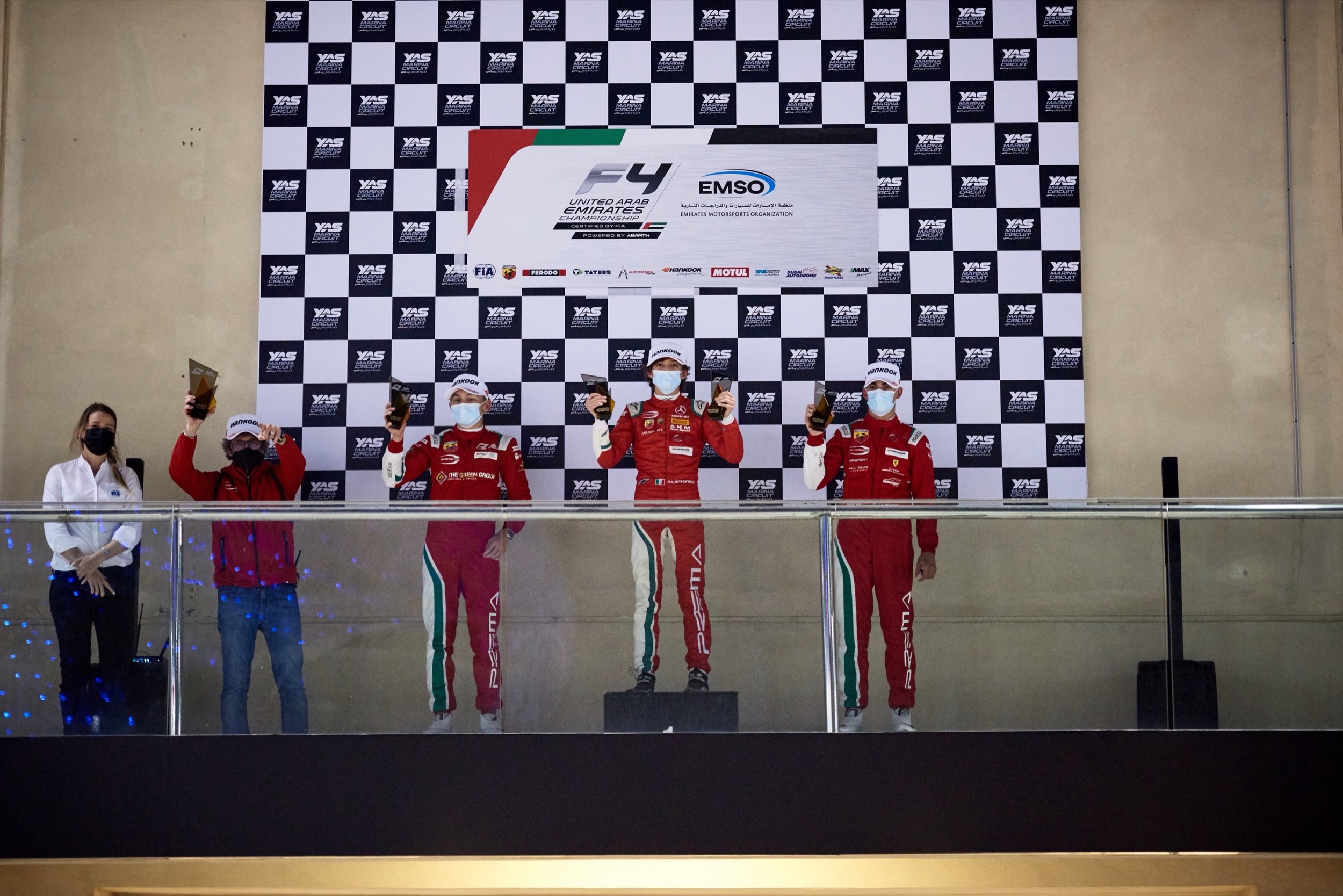 F4UAE Round 1 Race 1 podium