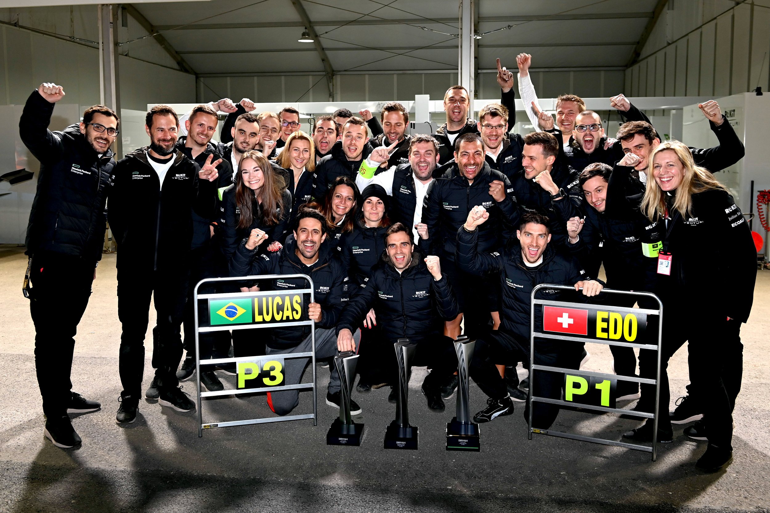 ROKiT Venturi Racing celebrate a one-three finish in Saudi Arabia