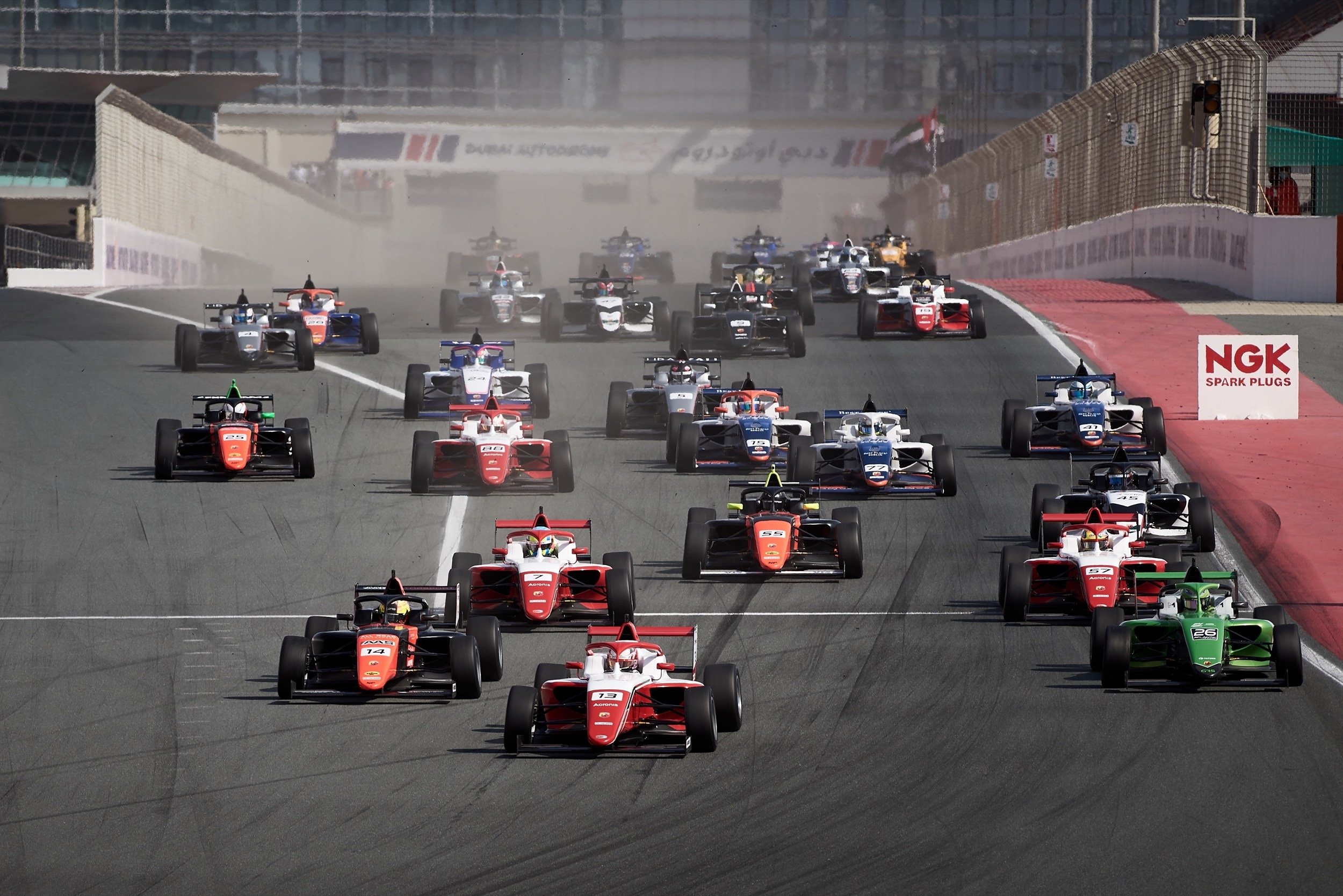 The Formula 4 UAE field leaves the grid in Dubai