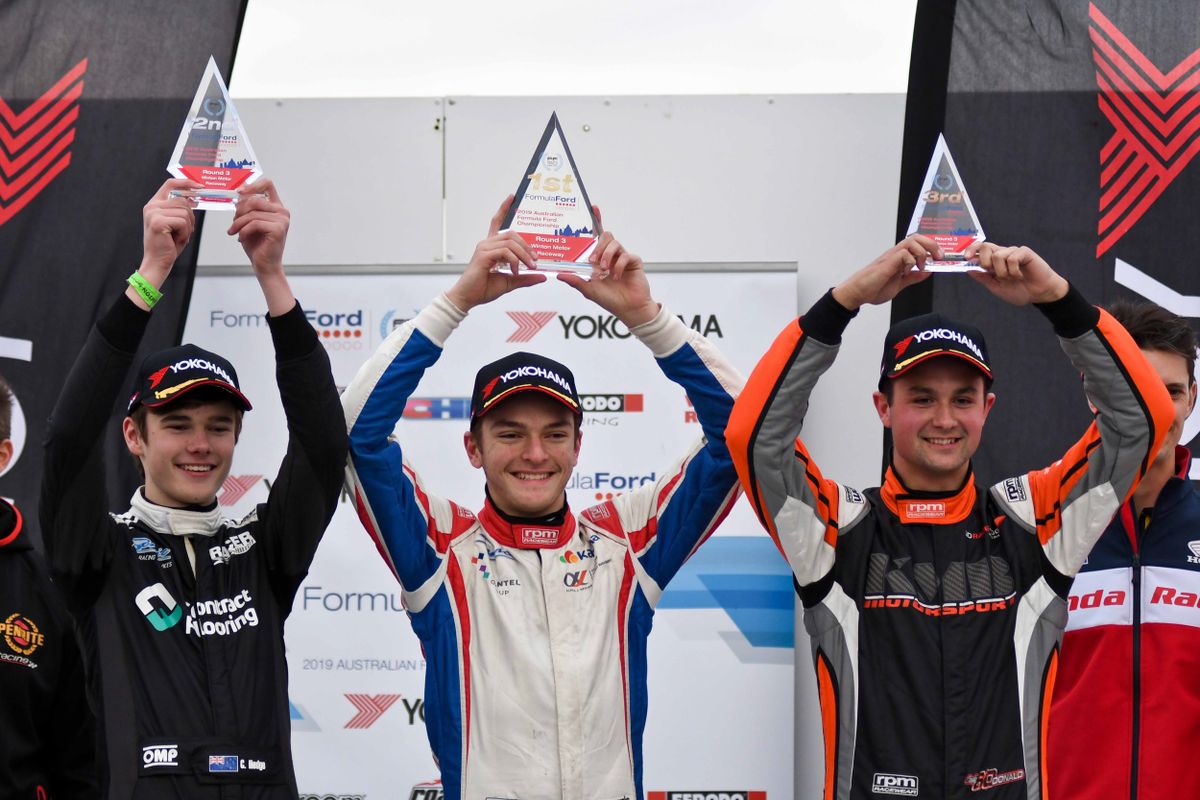 Three out of three for Angelo Mouzouris as he takes formidable Formula Ford weekend victory