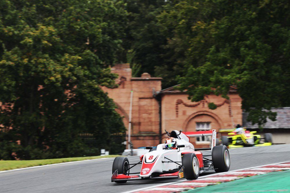 Luke Browning wins dramatic GB3 race at Oulton Park ahead of Bart Horsten and Christian Mansell