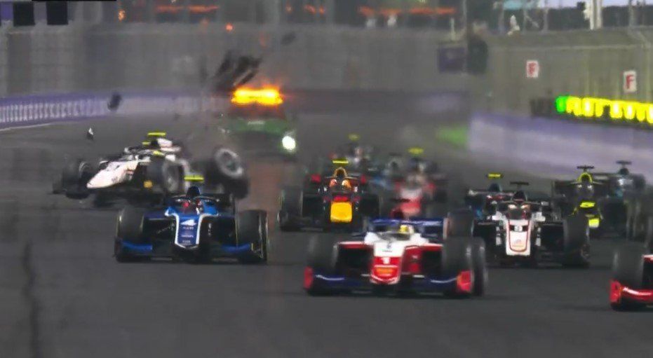 Formula 2 driver Enzo Fittipaldi escapes with fractured heel in horrifying opening-lap collision