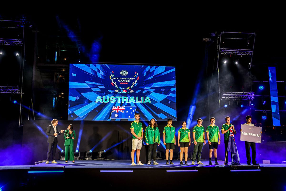Team Australia arrives at the FIA Motorsport Games
