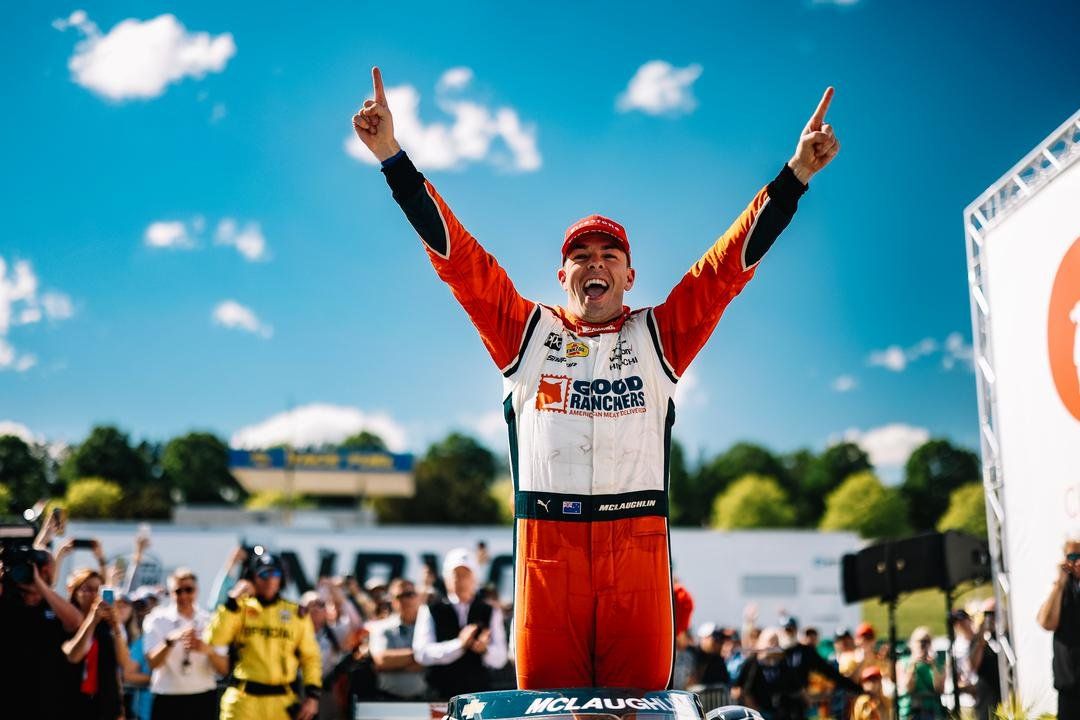Scott McLaughlin takes first Indycar victory of 2023 in strategy duel with Romain Grosjean