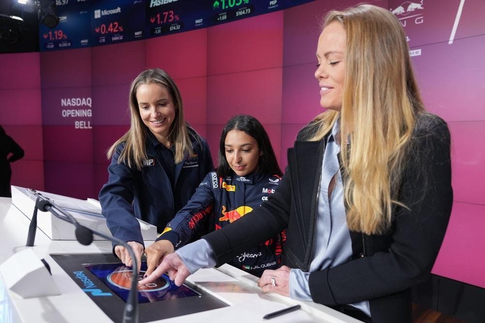 F1 Academy driver Hamda Al Qubaisi rings Nasdaq opening bell