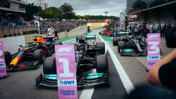 Hamilton at risk of penalty after topping qualifying in Brazil