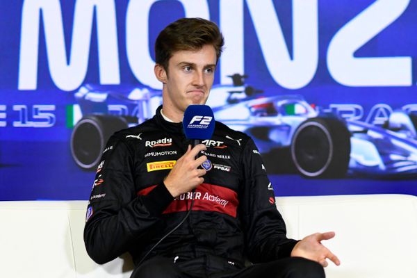 Theo Pourchaire nursing hand injury after Formula 2 Zandvoort crash