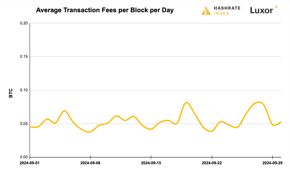 Luxor Bitcoin transaction fees August 12, 2024
