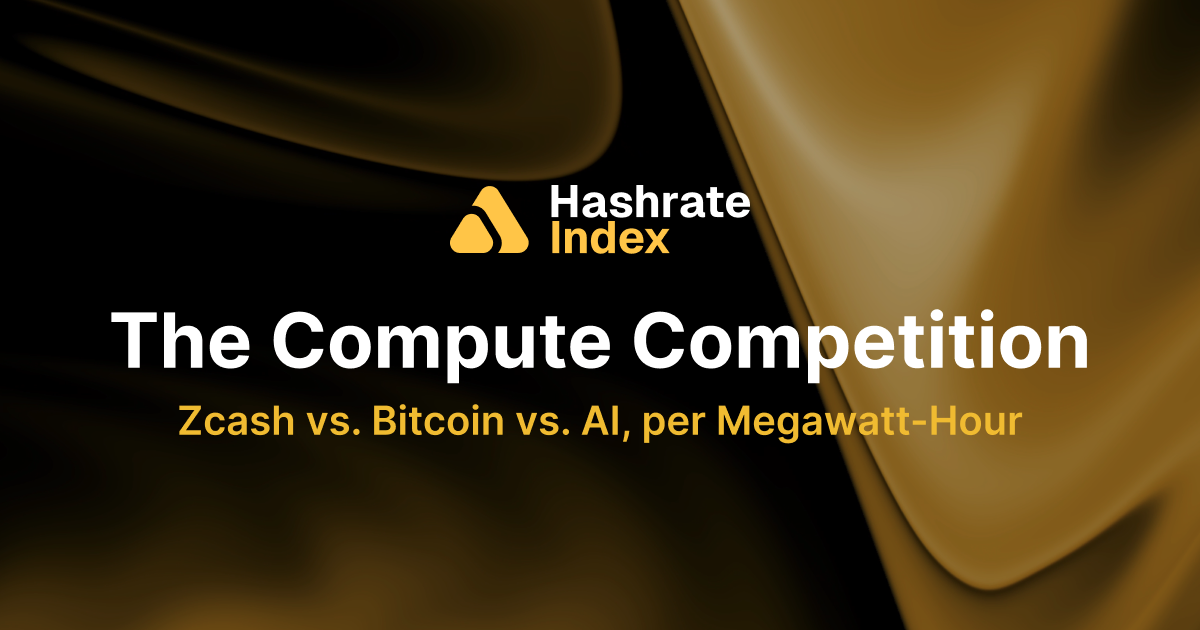 The Compute Competition: Zcash vs. Bitcoin vs. AI Compute per MWh