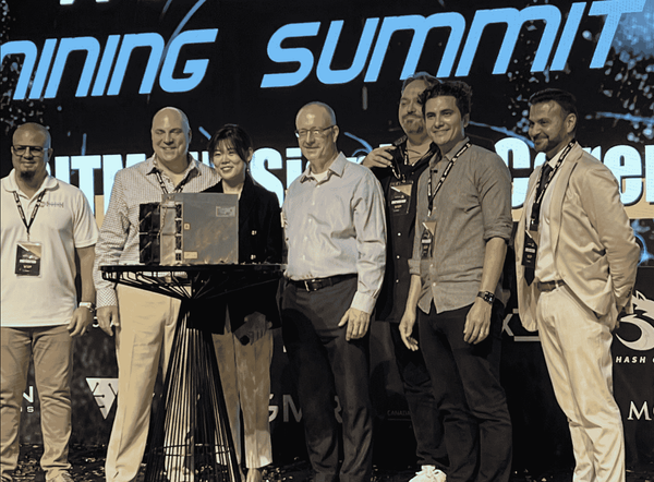 Bitmain team presenting the S19XP at the Dubai summit