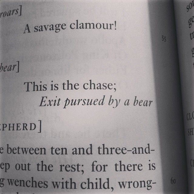 A stage direction from William Shakespeare's A Winter's Tale, which inspired this report's title | Photo source