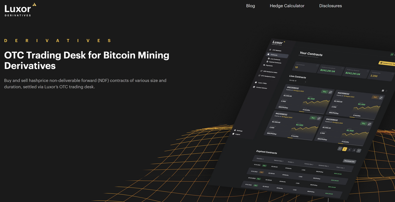 Luxor Hashprice derivative