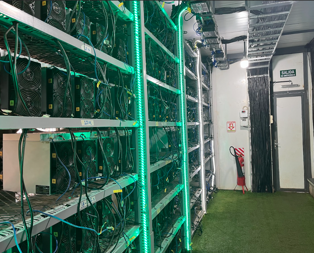 Bitcoin mining ASICs in a Bitcoin mine in South America | Source: Luxor