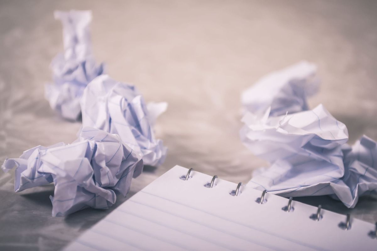 Screwed up paper, photo from Steve A Johnson on Pexels.