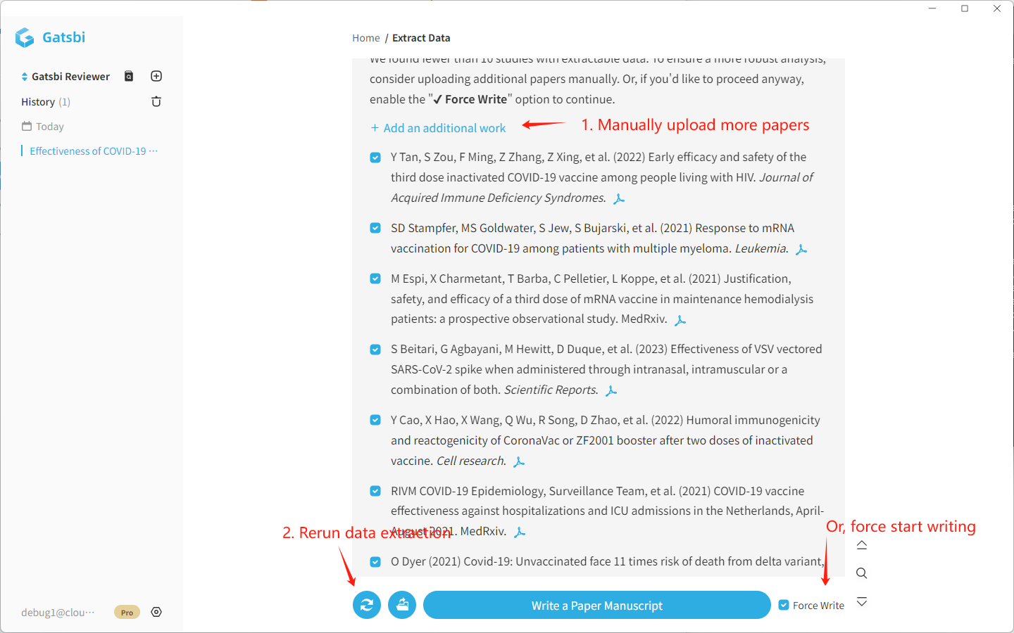 What to do if too few studies are included