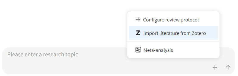 Import literature from Zotero (menu)