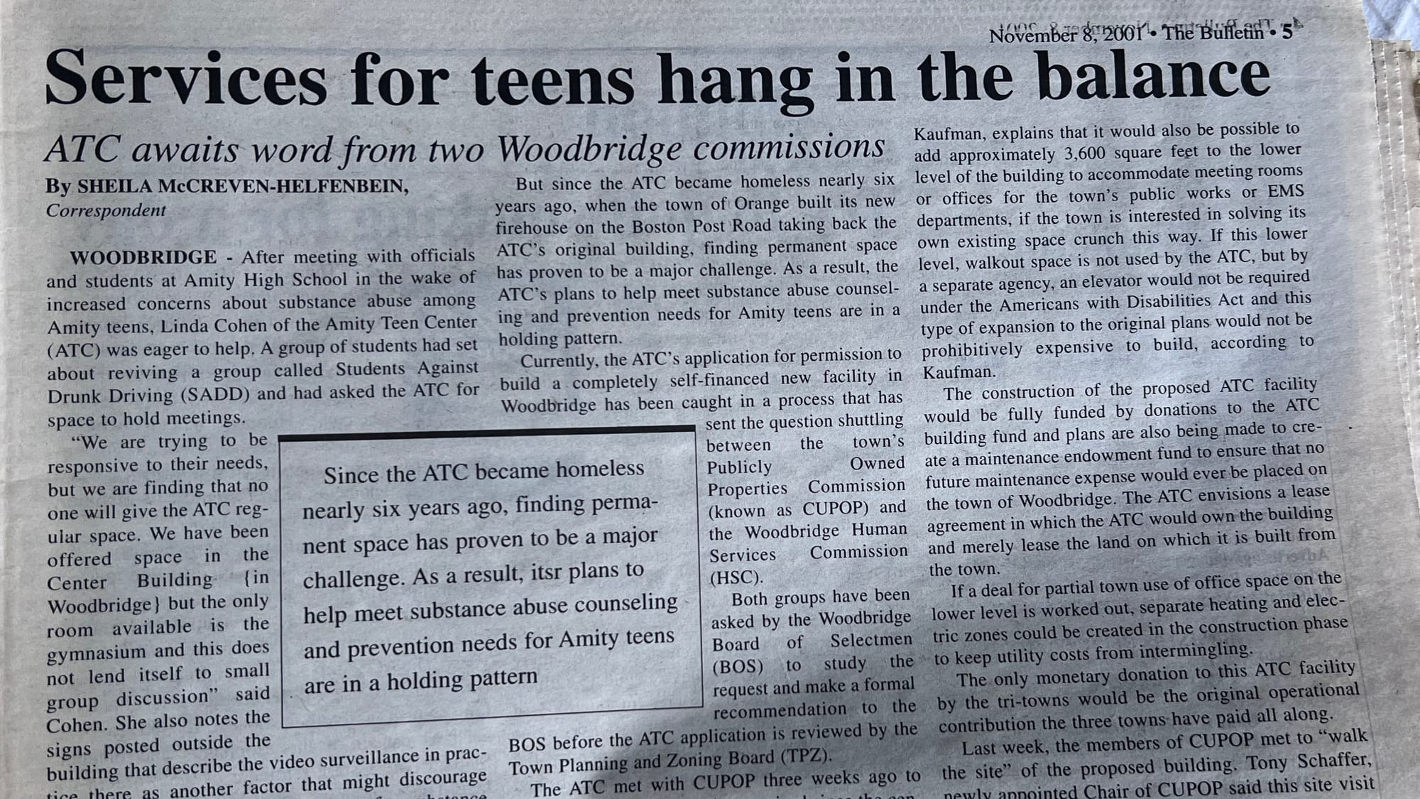 newsclipping 11-8-2001