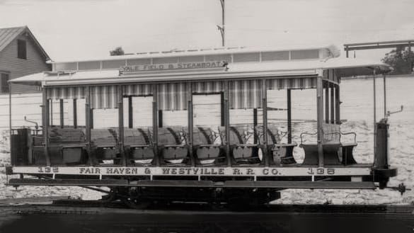 Fair Haven and Westville RR Company trolley, 1900