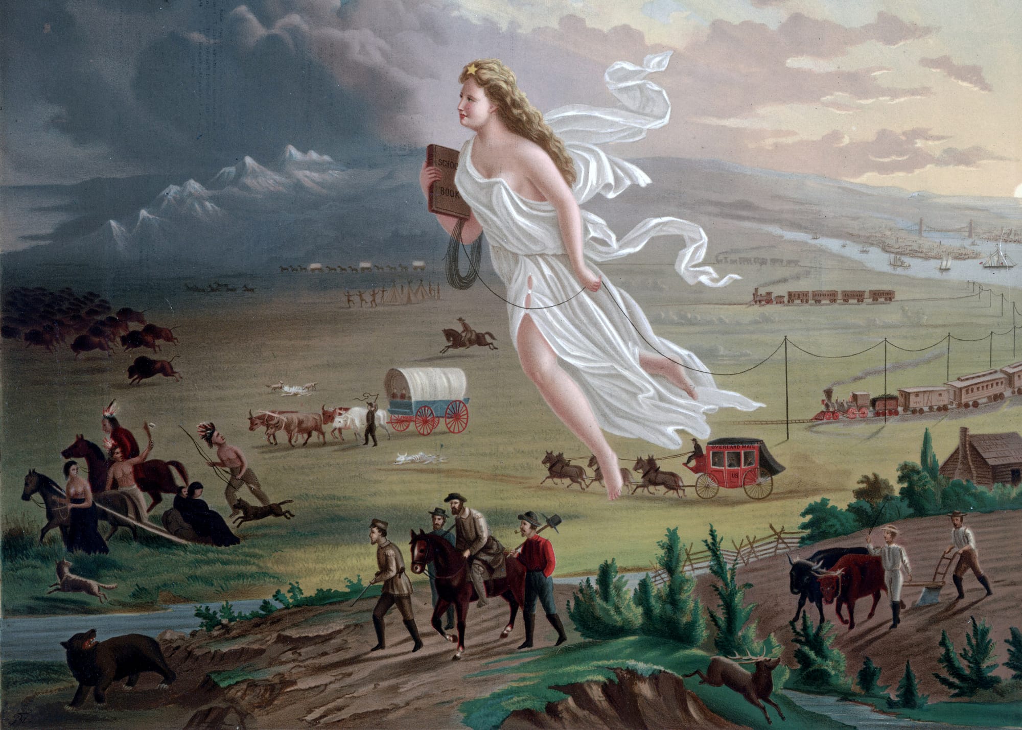John Gast, Public domain, via Wikimedia Commons https://commons.wikimedia.org/wiki/File:American_Progress_(John_Gast_painting).jpg