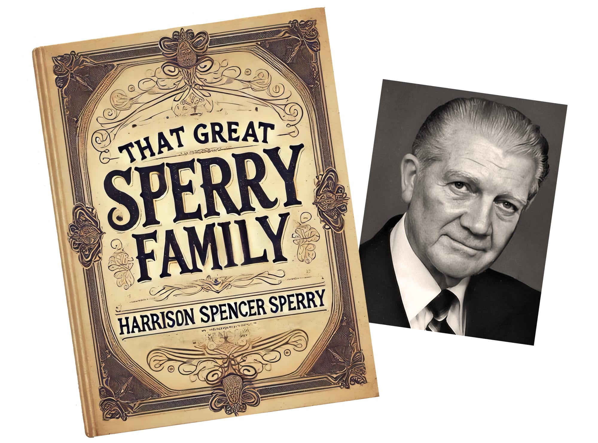 Illustration depicting the book and its author