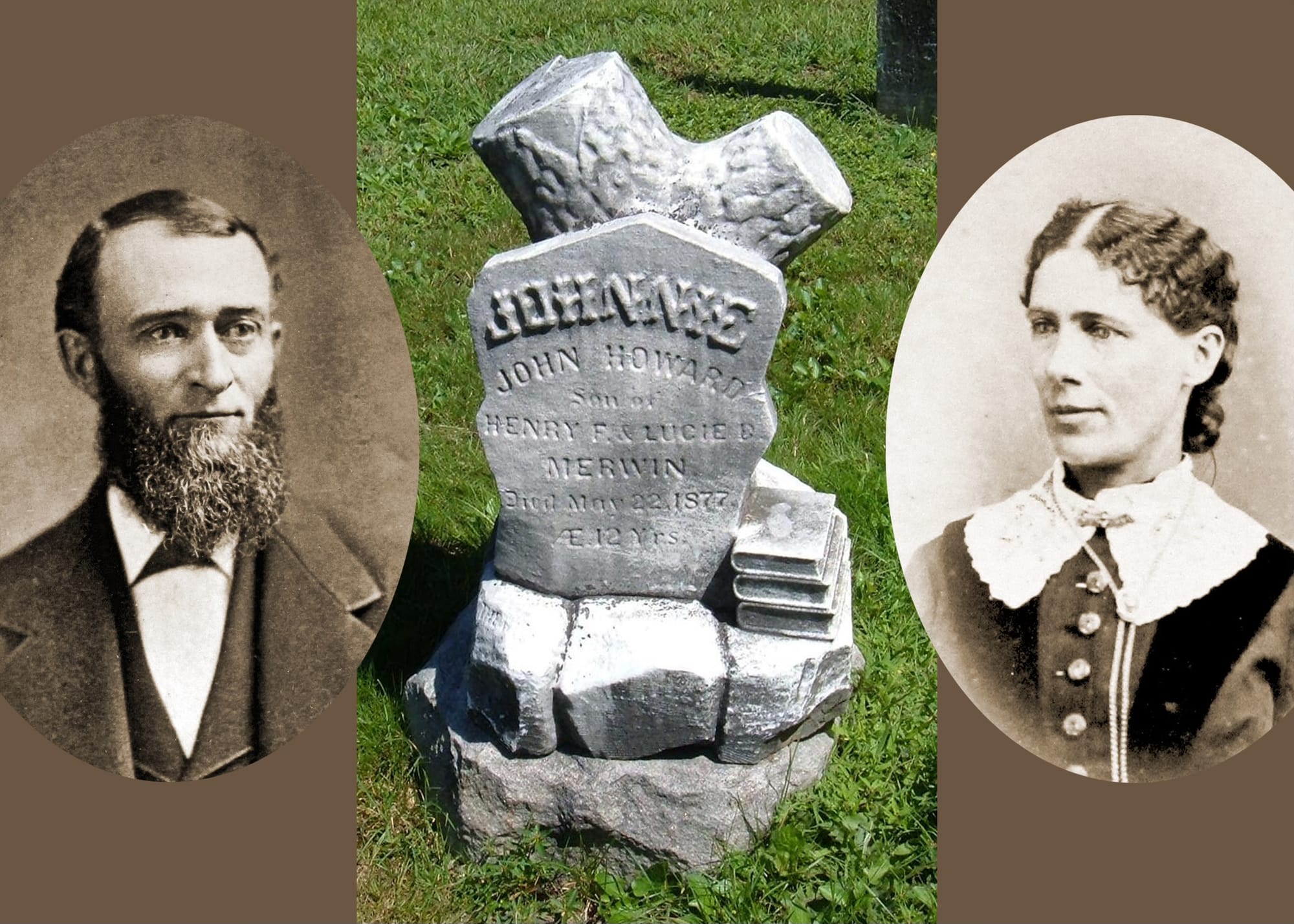 John Howard Merwin's gravestone and his parents