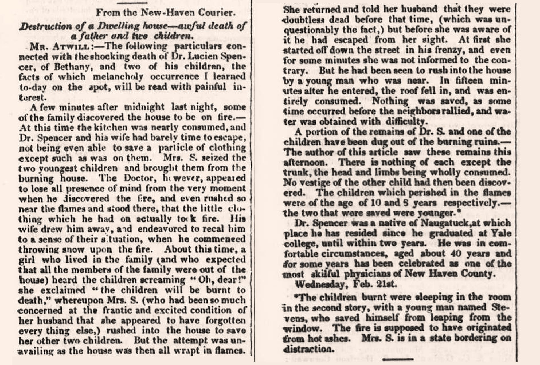 Spencer fire news clip