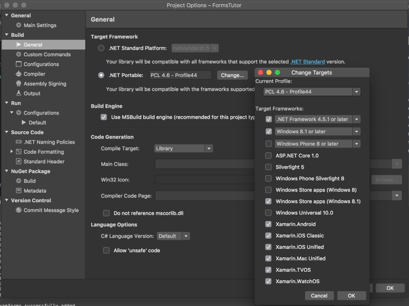 PCL Profile Selection