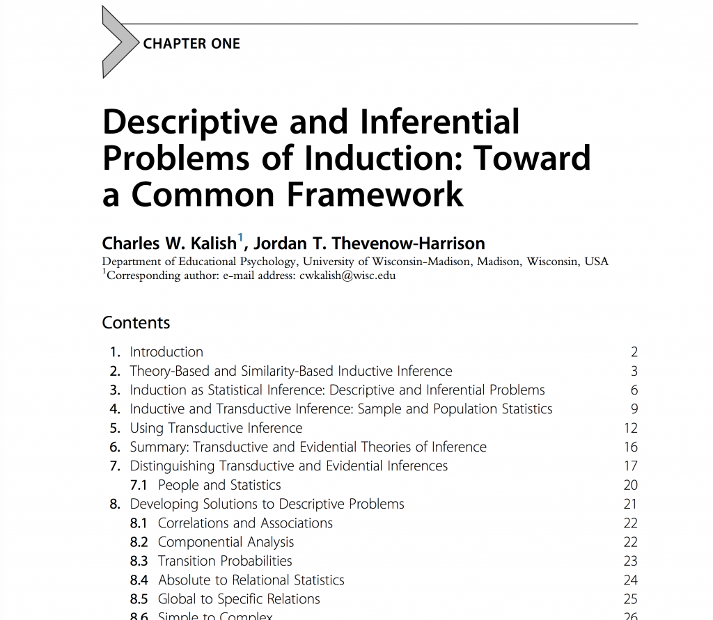 Paper: Descriptive and Inferential Problems of Induction