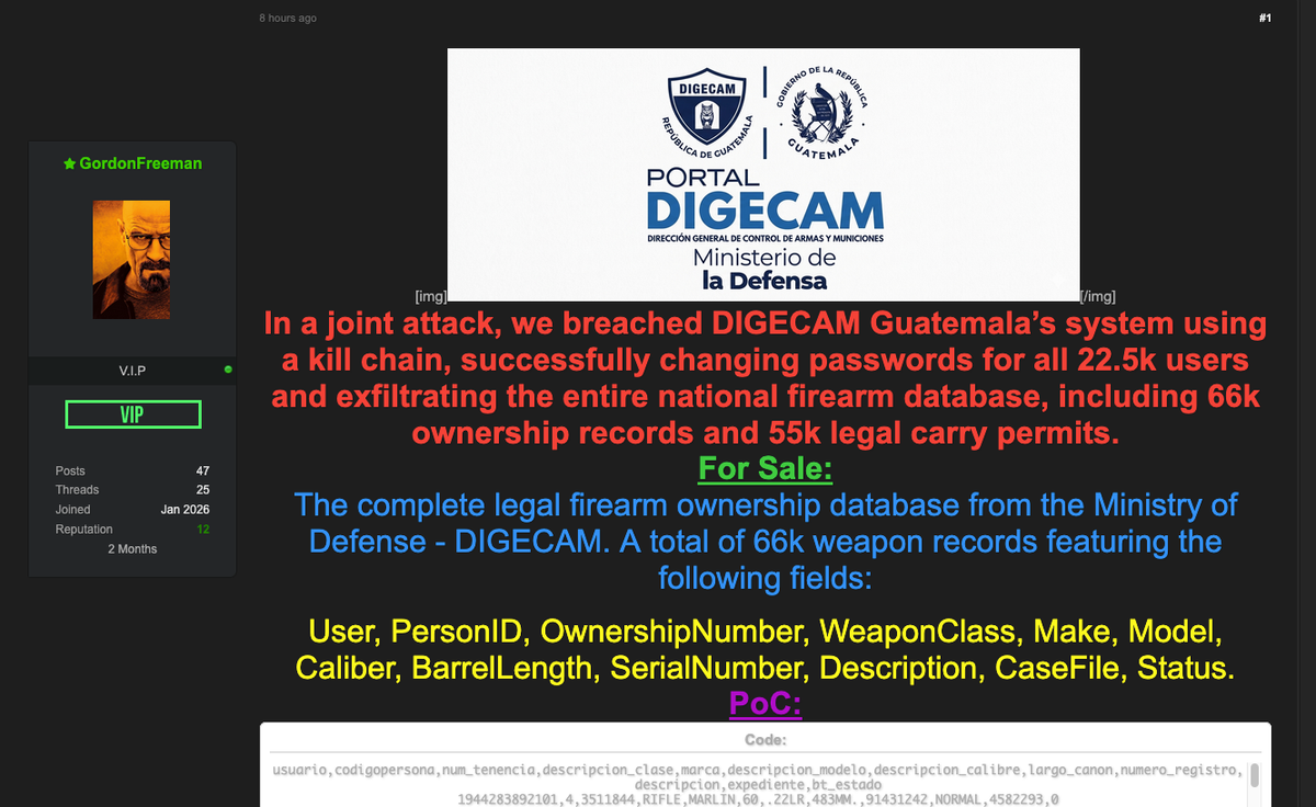Roban bases de datos a la DIGECAM