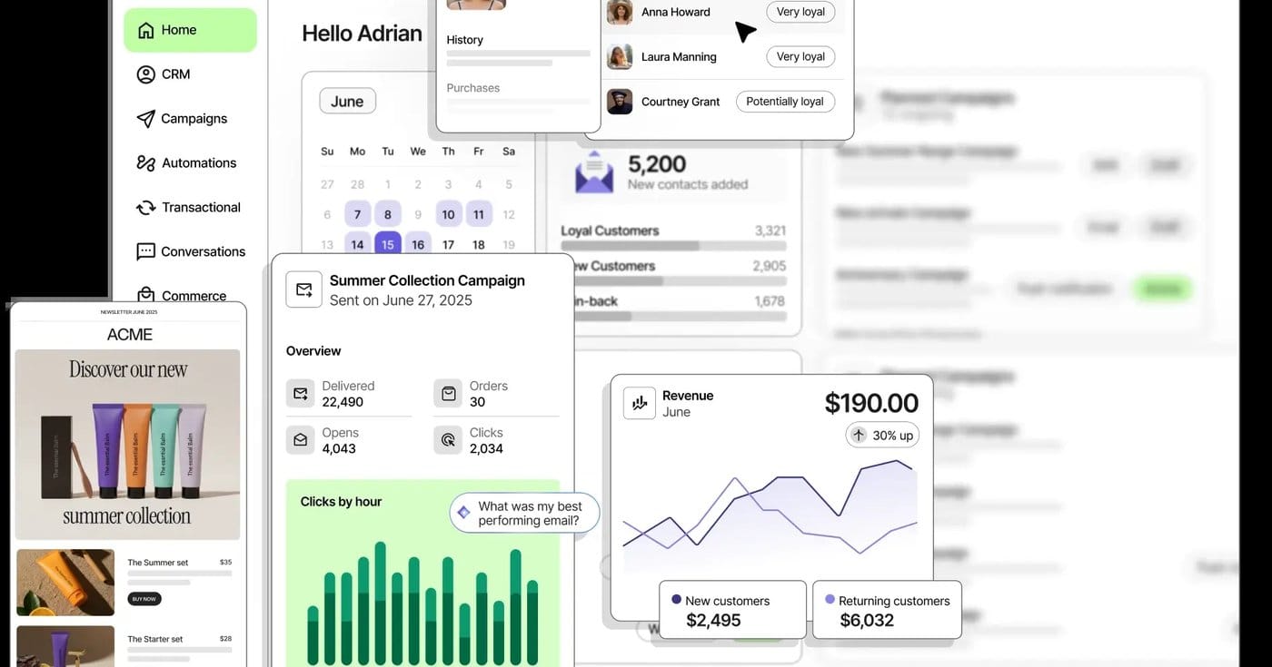 Brevo email volume marketing product UI