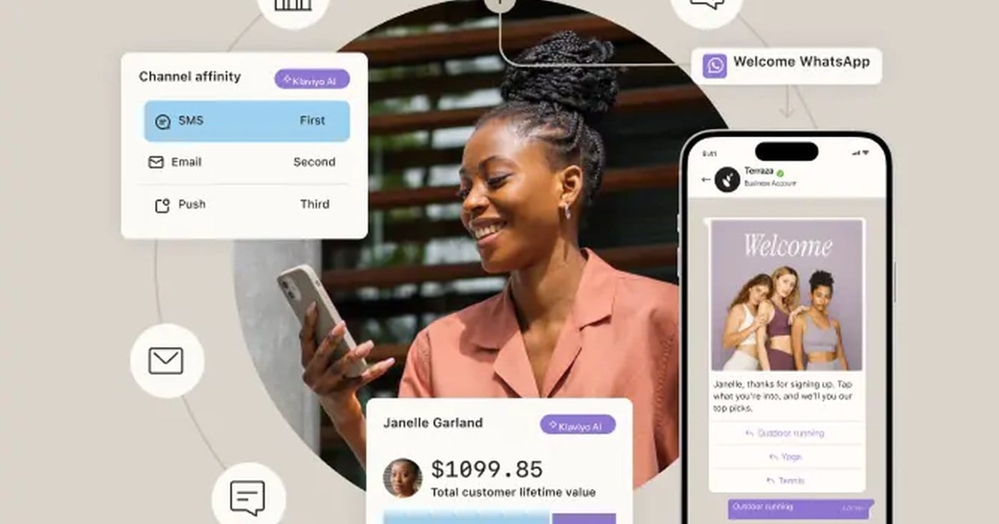 Klaviyo ecommerce email marketing product UI