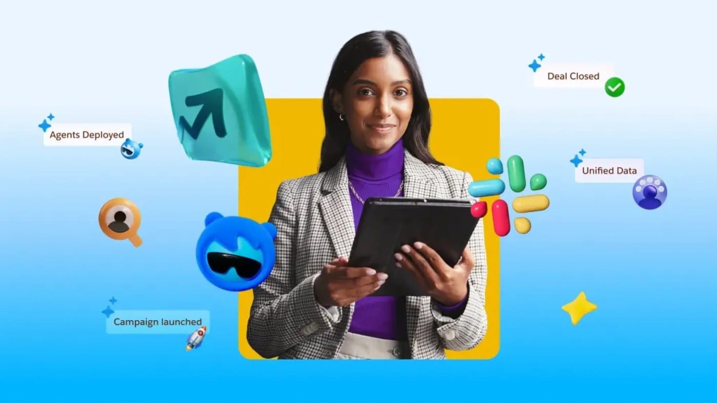 Salesforce CRM product UI highlighting shared customer context
