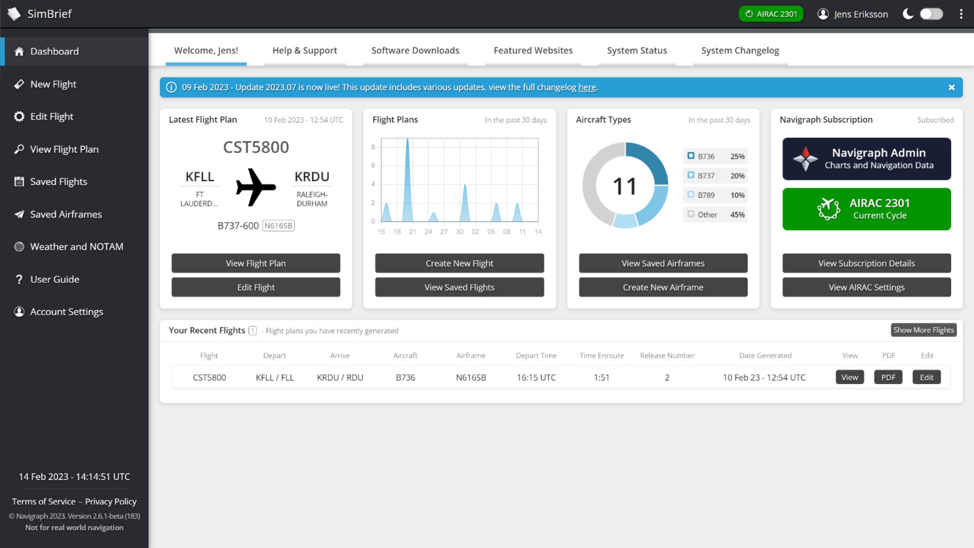 Navigraph Launches New and Improved Simbrief Dispatch Interface