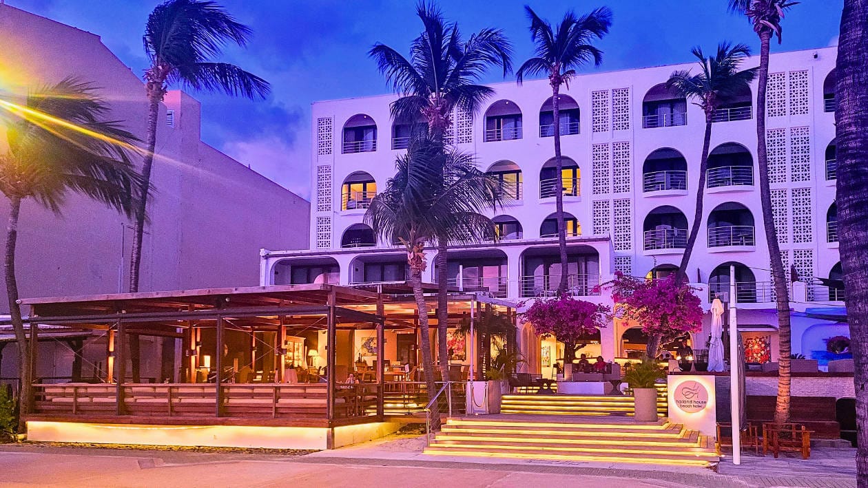 The Holland House Beach Hotel is at Great Bay Beach in the heart of Philipsburg, St Maarten