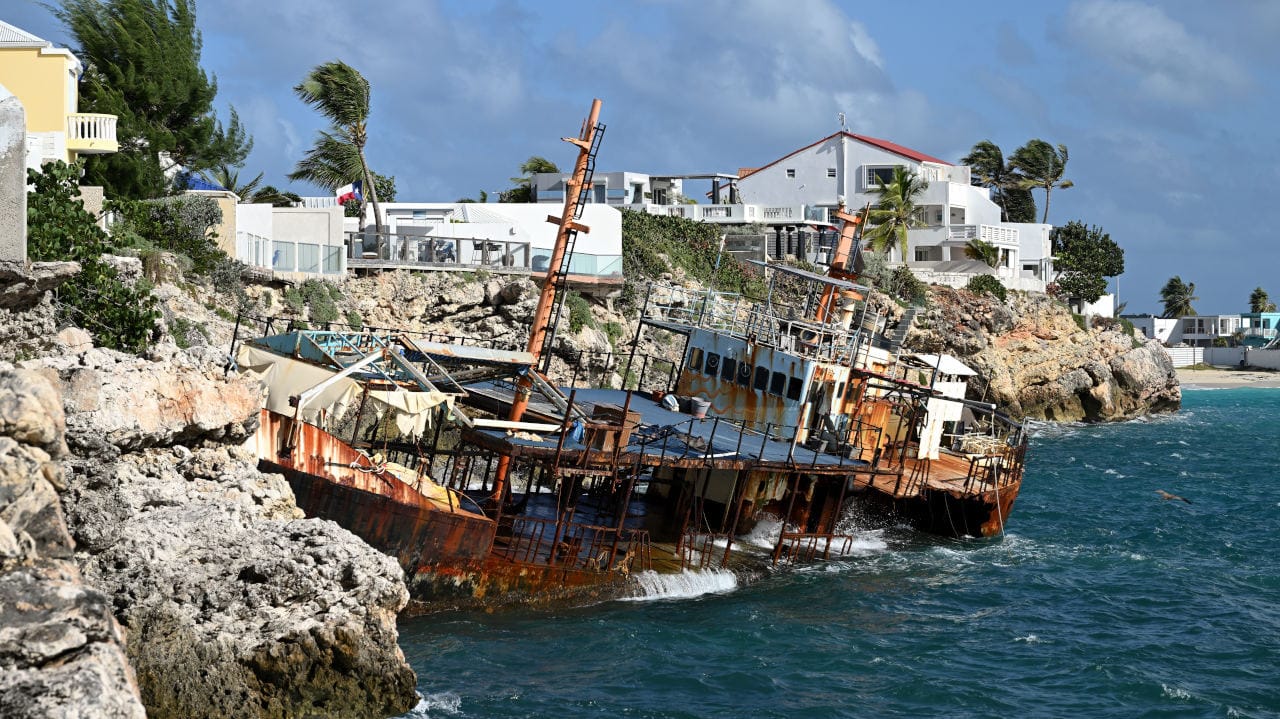 Shipwreck in Beacon Hill, St Maarten