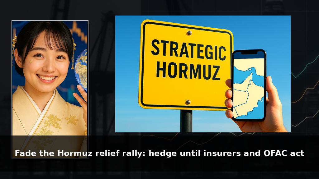 Fade the Hormuz relief rally: hedge until insurers and OFAC act