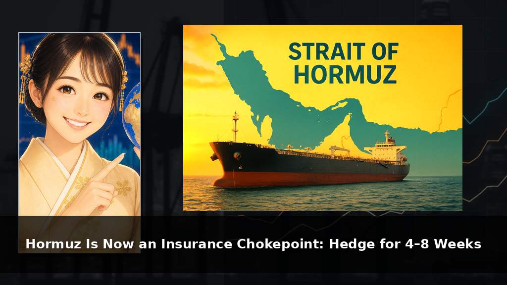 Hormuz Is Now an Insurance Chokepoint: Hedge for 4–8 Weeks