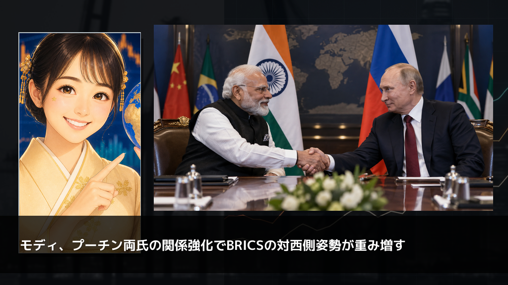 モディ、プーチン両氏の関係強化でBRICSの対西側姿勢が重み増す