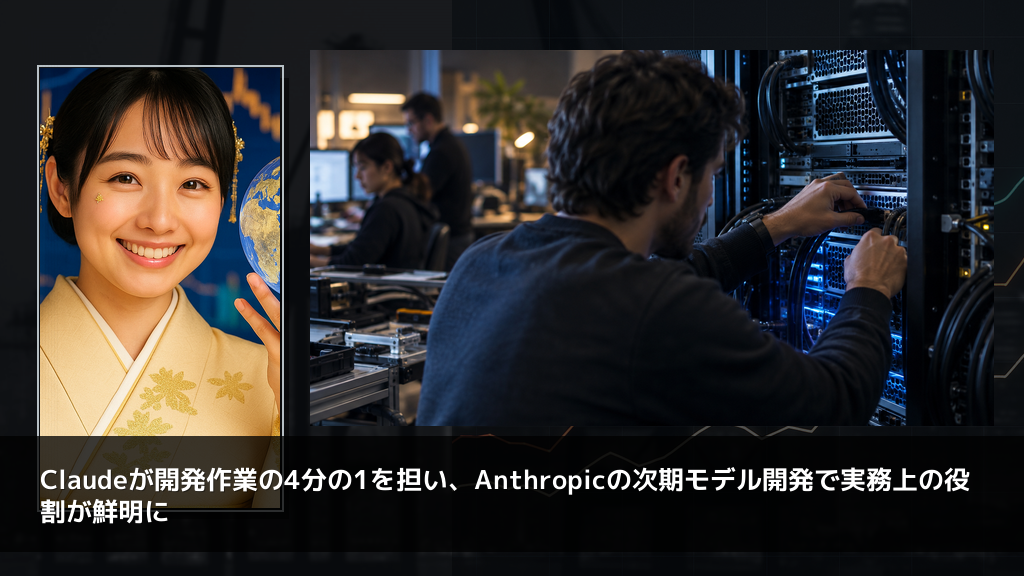 Claudeが開発作業の4分の1を担い、Anthropicの次期モデル開発で実務上の役割が鮮明に